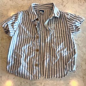 Old navy, 6-12 months Striped Blue and White Shirt